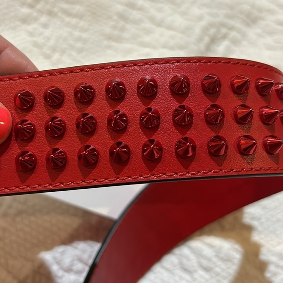 Christian Louboutin Red leather spike belt. NWT. Luxury - Picture 4 of 10